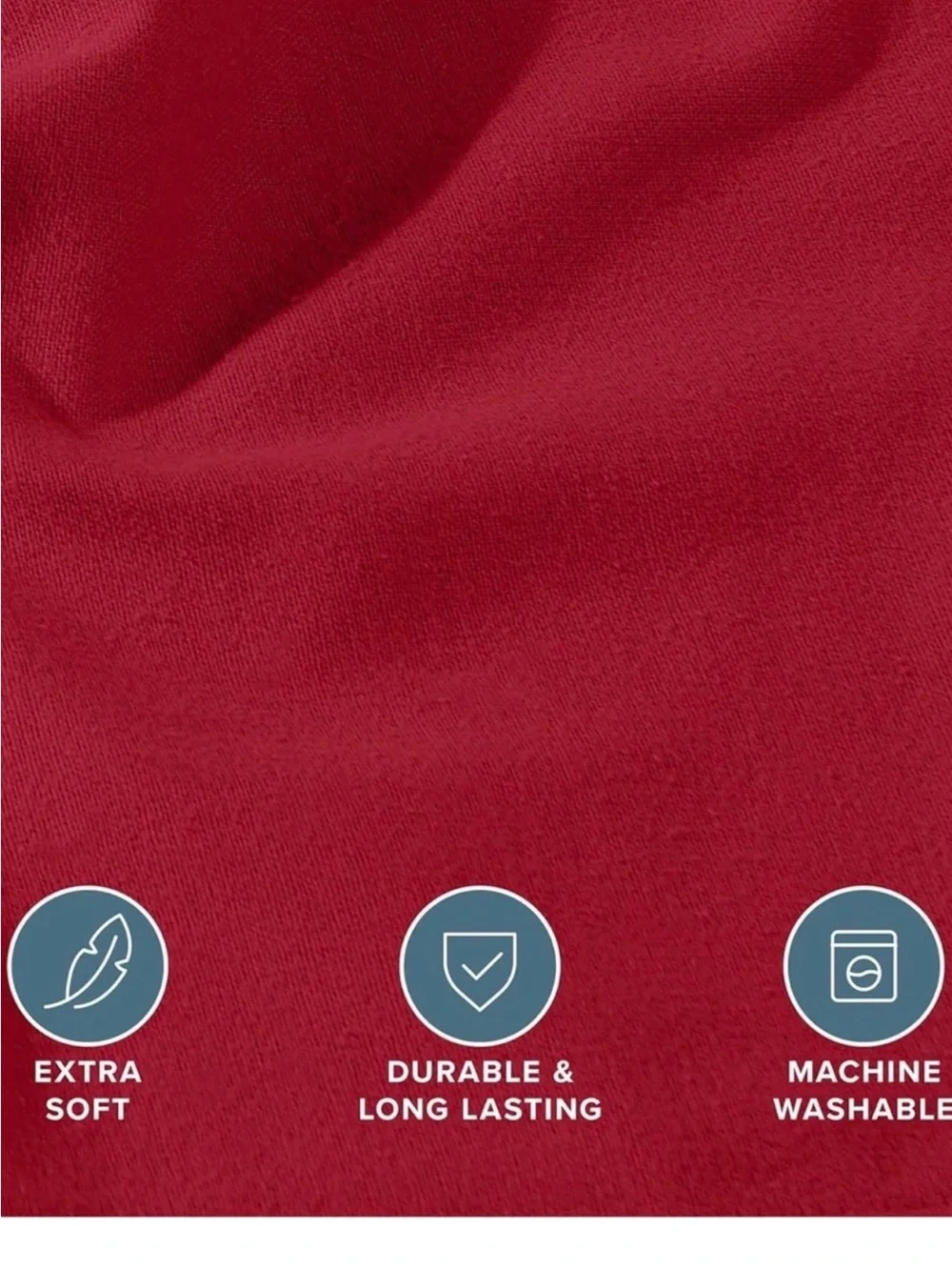 Bare Home|  Red Fitted Sheet 100 % Cotton (flannel)